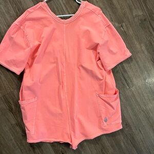 Free people hot shot romper neon coral